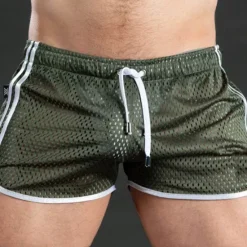 Best OUKU Men's Shorts Sunday Shorts Sports Going out Weekend Running Casual Drawstring Elastic Waist Striped Knee Length Gymnatics Activewear Black White Micro-elastic