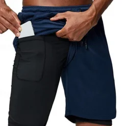 Outlet OUKU Men's Shorts Sunday Shorts Sports Going out Weekend Running Casual Drawstring Elastic Waist Plain Knee Length Gymnatics Activewear Black White Micro-elastic