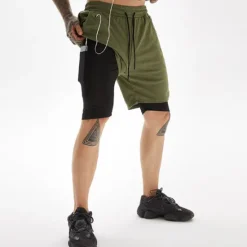 Outlet OUKU Men's Shorts Sunday Shorts Sports Going out Weekend Running Casual Drawstring Elastic Waist Plain Knee Length Gymnatics Activewear Black White Micro-elastic