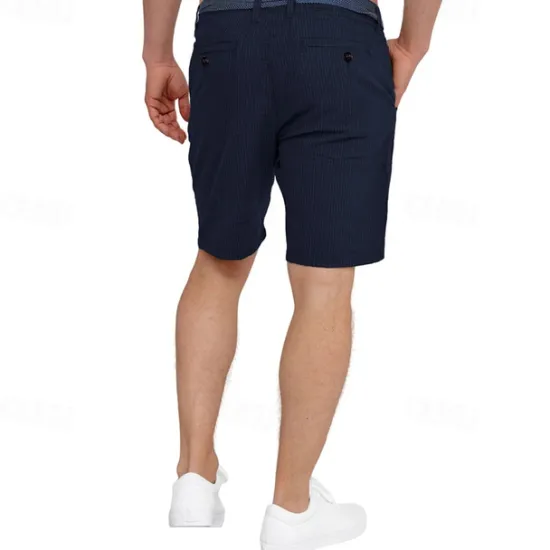 Outlet OUKU Men's Shorts Work Shorts Casual Shorts Golf Shorts Buttons Pocket Stripe Comfort Knee Length Sports Outdoor Daily Going out Fashion Casual Black White Micro-elastic