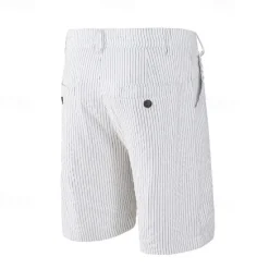 Outlet OUKU Men's Shorts Work Shorts Casual Shorts Golf Shorts Buttons Pocket Stripe Comfort Knee Length Sports Outdoor Daily Going out Fashion Casual Black White Micro-elastic