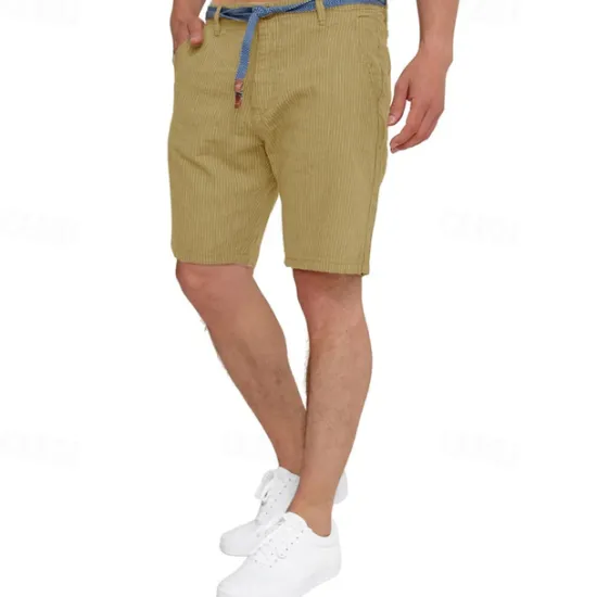 Outlet OUKU Men's Shorts Work Shorts Casual Shorts Golf Shorts Buttons Pocket Stripe Comfort Knee Length Sports Outdoor Daily Going out Fashion Casual Black White Micro-elastic