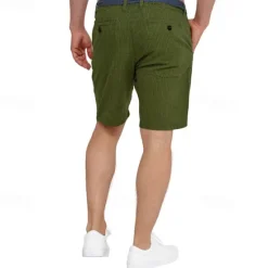 Outlet OUKU Men's Shorts Work Shorts Casual Shorts Golf Shorts Buttons Pocket Stripe Comfort Knee Length Sports Outdoor Daily Going out Fashion Casual Black White Micro-elastic