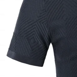 Discount OUKU Men's Silk Linen Cotton T Shirt Checkerboard Crew Neck School Training Short Sleeve Crewneck Knitting Clothing Apparel Knitwear Vacation Vintage Neutral