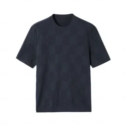 Discount OUKU Men's Silk Linen Cotton T Shirt Checkerboard Crew Neck School Training Short Sleeve Crewneck Knitting Clothing Apparel Knitwear Vacation Vintage Neutral