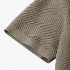 Clearance OUKU Men's Silk Linen Cotton Crew Neck Knit T Shirt School Training Twisted Clothing Apparel Knitwear Vacation Vintage Neutral