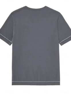 OUKU Men's Silk Linen Cotton T Shirt Short Sleeve Crew Neck Summer Solid Color Daily Casual Daily Leisure Color Block Vacation Causal Casual Dark Gray Black White Top Tee for Men