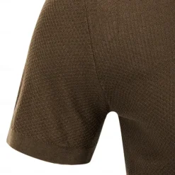 Sale OUKU Men's SIlk Linen Cotton Turndown V Neck Knit T Shirt School Training Short Sleeve Clothing Apparel Knitwear Vacation Vintage Neutral