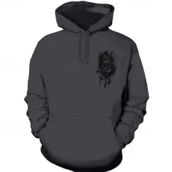 New OUKU Men's Skeleton Snake Hoodie Hoodies Sweatshirt Punk Gothic Long Sleeve Hooded Party Holiday Streetwear Black White Print Front Pocket Spring & Fall Designer