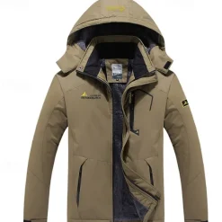 Best OUKU Men's Ski Jacket Gorpcore Softshell Fleece Jacket Waterproof Rain Jacket Winter Outdoor Thermal Warm Windproof Windbreaker Trench Coat Top Outerwear Skiing Camping Hiking Casual Denim Blue Red Green