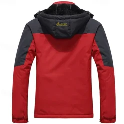 Best OUKU Men's Ski Jacket Gorpcore Softshell Fleece Jacket Waterproof Rain Jacket Winter Outdoor Thermal Warm Windproof Windbreaker Trench Coat Top Outerwear Skiing Camping Hiking Casual Denim Blue Red Green