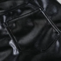 Online OUKU Men's Skinny Trousers Casual Pants Solid Color Comfort Breathable Full Length Daily Going out Streetwear Fashion Stylish Black White Micro-elastic