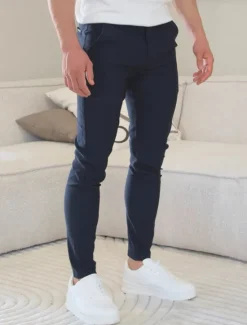 New OUKU Men's Skinny Trousers Chinos Buttons Pocket Plain Comfort Formal Work Daily Fashion Classic Style Black Khaki Micro-elastic
