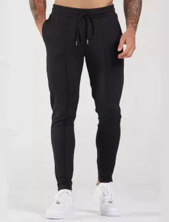OUKU Men's Skinny Trousers Chinos Pocket Drawstring Elastic Waist Solid Color Comfort Formal Work Daily Fashion Classic Style Black Dark Blue Micro-elastic