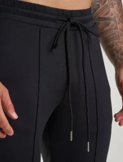 OUKU Men's Skinny Trousers Chinos Pocket Drawstring Elastic Waist Solid Color Comfort Formal Work Daily Fashion Classic Style Black Dark Blue Micro-elastic