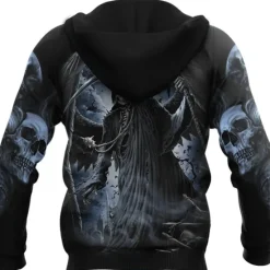 Outlet OUKU Men's Skull Graphic Prints Hoodie Hoodies Sweatshirt Streetwear Designer Long Sleeve Hooded Daily Sports Print Spring & Fall Designer Black
