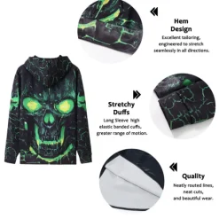 Sale OUKU Men's Skull Graphic Prints Hoodie Hoodies Sweatshirt Streetwear Basic Long Sleeve Hooded Sports & Outdoor Daily Sports Black Red Zipper Print Spring & Fall Designer