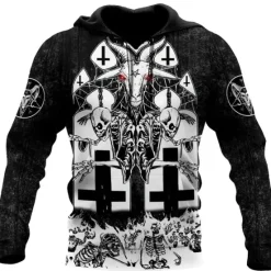 Discount OUKU Men's Skull Graphic Prints Hoodie Hoodies Sweatshirt Streetwear Designer Long Sleeve Hooded Daily Sports Black Orange Print Spring & Fall Designer