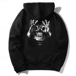 New OUKU Men's Skull Graphic Prints Hoodie Hoodies Sweatshirt Streetwear Designer Long Sleeve Hooded Daily Sports Black Wine Print Spring & Fall Designer