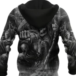 Best OUKU Men's Skull Graphic Prints Hoodie Hoodies Sweatshirt Streetwear Designer Long Sleeve Hooded Daily Sports 1 2 Print Spring & Fall Designer