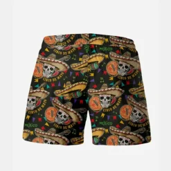 Best OUKU Men's Skull Graphic Prints Halloween Costumes Swim Trunks Swim Shorts Board Shorts Mid Waist Hawaiian Boho Casual Daily Holiday Drawstring with Mesh lining Elastic Waist Designer Clothing Apparel Yellow