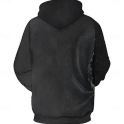Online OUKU Men's Skull Hoodie Hoodies Sweatshirt Punk Fashion Long Sleeve Crew Neck Fall Winter Designer Black