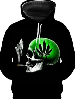 Clearance OUKU Men's Skull Hoodie Hoodies Sweatshirt Party Casual Long Sleeve Hooded Casual Daily 1 2 Designer