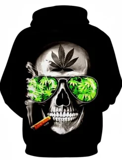 Clearance OUKU Men's Skull Hoodie Hoodies Sweatshirt Party Casual Long Sleeve Hooded Casual Daily 1 2 Designer