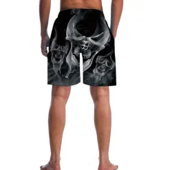 Online OUKU Men's Skull Print Swim Trunks Swim Shorts Board Shorts Mid Waist Casual Athleisure Daily Holiday Pocket Drawstring with Mesh lining Designer Clothing Apparel