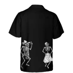 Online OUKU Men's Skull Shirt Western Shirt Cowboy Shirt Short Sleeve Shirt Turndown Tropical Fashion Hawaiian Holiday Going out S M L Black