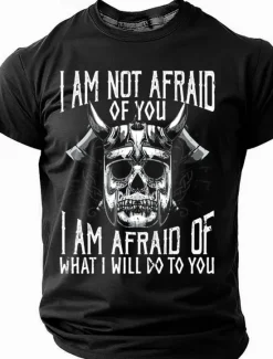 Best OUKU Men's Skull T Shirt Short Sleeve T shirt 3D Print Crew Neck Shirt Gothic Street Dark Party Black Red Blue Summer Spring Clothing Apparel S M L XL XXL XXXL