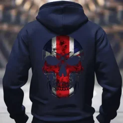 Best OUKU Men's Skull UK Hoodies Sweatshirt Fashion Long Sleeve Crew Neck Holiday Streetwear Black White Drawstring Fall Winter Designer