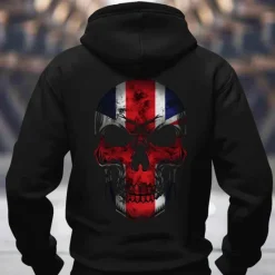 Best OUKU Men's Skull UK Hoodies Sweatshirt Fashion Long Sleeve Crew Neck Holiday Streetwear Black White Drawstring Fall Winter Designer