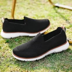 Best OUKU Men's Slip-On Knit Sneakers, Breathable Mesh Upper with Comfortable Fit, Casual Lightweight Shoes for Everyday and Outdoor Activities