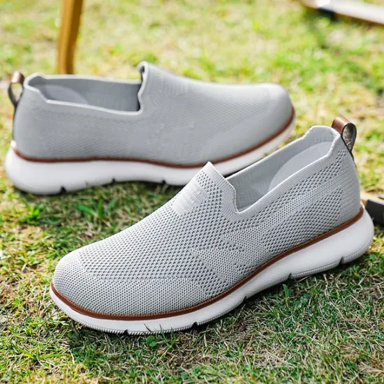 Best OUKU Men's Slip-On Knit Sneakers, Breathable Mesh Upper with Comfortable Fit, Casual Lightweight Shoes for Everyday and Outdoor Activities