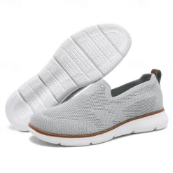 Best OUKU Men's Slip-On Knit Sneakers, Breathable Mesh Upper with Comfortable Fit, Casual Lightweight Shoes for Everyday and Outdoor Activities