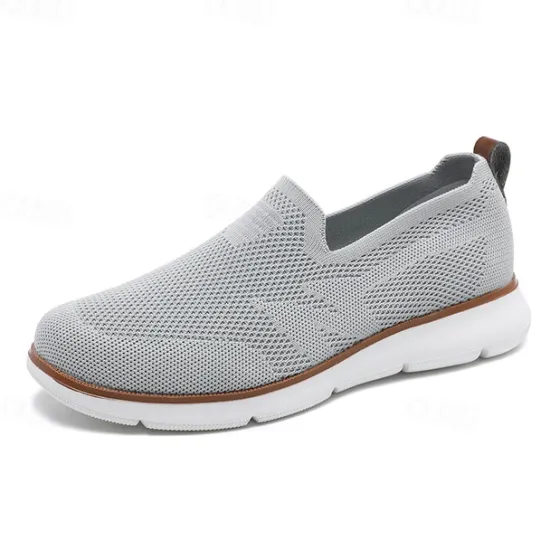Best OUKU Men's Slip-On Knit Sneakers, Breathable Mesh Upper with Comfortable Fit, Casual Lightweight Shoes for Everyday and Outdoor Activities