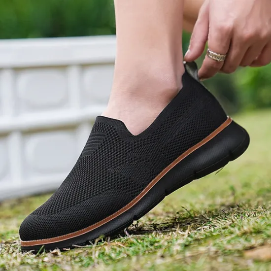 Best OUKU Men's Slip-On Knit Sneakers, Breathable Mesh Upper with Comfortable Fit, Casual Lightweight Shoes for Everyday and Outdoor Activities