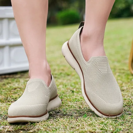 Best OUKU Men's Slip-On Knit Sneakers, Breathable Mesh Upper with Comfortable Fit, Casual Lightweight Shoes for Everyday and Outdoor Activities