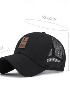 Outlet OUKU Men's Snapback Hat Baseball Cap Trucker Hat Mesh Cap Black White Polyester Mesh Back Travel Beach Outdoor Vacation Plain Adjustable Sunscreen Breathable Fashion