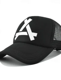 Discount OUKU Men's Snapback Hat Baseball Cap Sun Hat Trucker Hat Mesh Cap Black White Cotton Mesh Mesh Back Fashion Casual Street Daily Graphic Adjustable Sunscreen Breathable