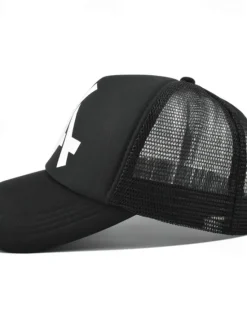 Discount OUKU Men's Snapback Hat Baseball Cap Sun Hat Trucker Hat Mesh Cap Black White Cotton Mesh Mesh Back Fashion Casual Street Daily Graphic Adjustable Sunscreen Breathable