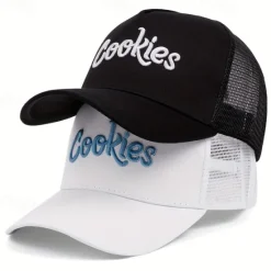 Outlet OUKU Men's Snapback Hat Baseball Cap Sun Hat Trucker Hat Mesh Cap Black White Cotton Mesh Embroidered Mesh Back Fashion Casual Street Daily Letter Adjustable Sunscreen Breathable