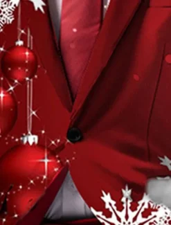 Hot OUKU Men's Snowflake Long Sleeve Turndown Business Work Wear to work Going out Buttons Print Multi Pocket