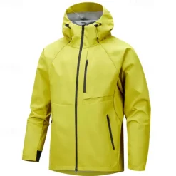 Online OUKU Men's Softshell Jacket Sport Coat Hiking Jacket Rain Jacket Sports Outdoor Camping & Hiking Waterproof Windbreaker Zipper Pocket Spring & Fall Solid Color Active Hooded Regular Black White Green
