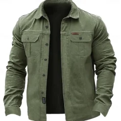 Sale OUKU Men's Solid Color Cowboy Work Shirt Western Shirt Cargo Shirt Long Sleeve Casual Tactical Sports & Outdoor Going out Winter Spring & Fall Turndown Print Army Green Khaki