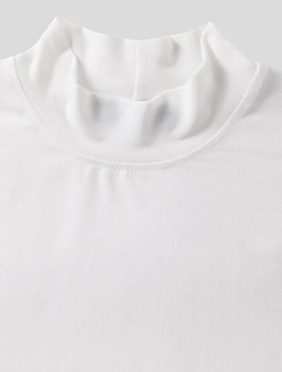 Outlet OUKU Men's Solid Color T shirt Short Sleeve Shirt Stand Collar Street Holiday Black White Gray Clothing Apparel Fashion Casual Comfortable