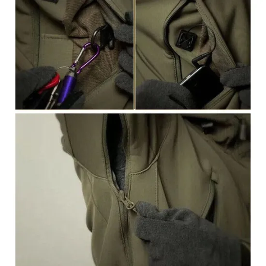 Best OUKU Men's Special Ops Military Tactical Soft Shell Jacket Coat Hunting Fleece Hooded Coat Outdoor Thermal Warm Waterproof Windproof Fleece Lined Lightweight Winter Trench Coat Top Camping Fishing