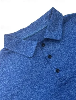 Discount OUKU Men's Sport Polo Golf Shirt Casual Holiday Lapel Short Sleeve Fashion Basic Plain Button Summer Regular Fit Dark Brown Black Blue Grey Sport Polo