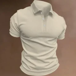 Hot OUKU Men's Sport Polo Polo Shirt Casual Holiday Lapel Short Sleeve Fashion Basic Plain Button Summer Regular Fit Black White Navy Blue Blue Khaki Gray Sport Polo